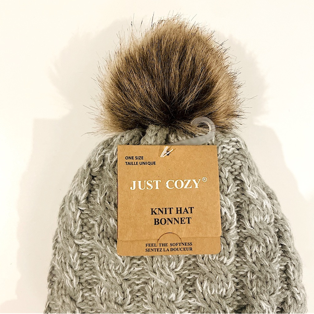 Just Cozy Lined Pom Pom Wool Winter Hat